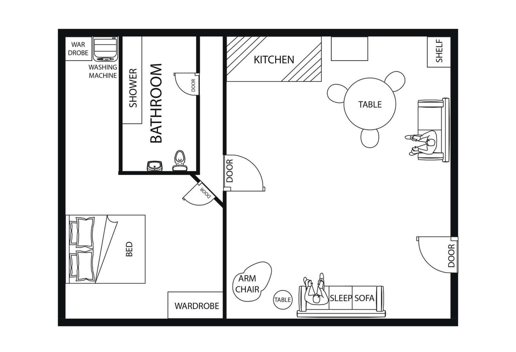 Modern, Flat With Workspace *